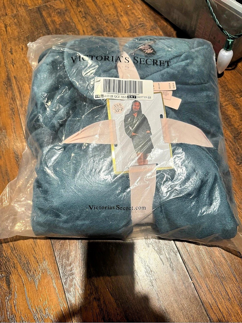 Victoria's Secret Short Cozy Plush Robe Blue XS/S